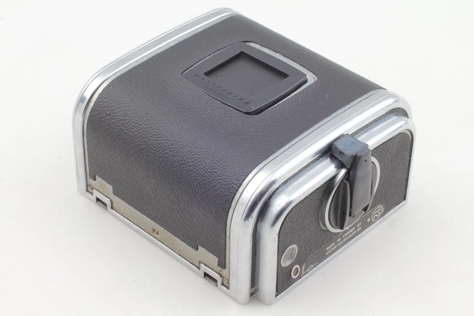 [Exc+5] Soporte de cargador Hasselblad A12 III cromado 6x6 120 parte posterior de película de JAPÓN Foto 3 de 4