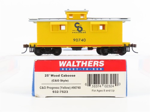 Escala HO Walthers 932-7523 C&O "Progress" cúpula central madera caboose #90740 | Zustand: Used