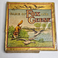 Antique Game of Fox and Geese Milton Bradley ...