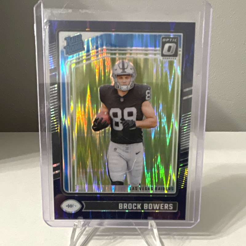 Panini 2024 Donruss Optic Rated Rookie Brock Bowers #215 Purple Shock - Raiders