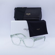 Celine CL50086I 093 Transparent Teal 53mm Eyeglasses New Authentic