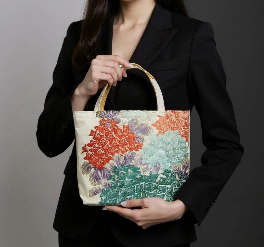 One of a Kind 100% 真丝和服欧比包 – 升级日本工匠托特包钱包 — 第 3/4 张图片