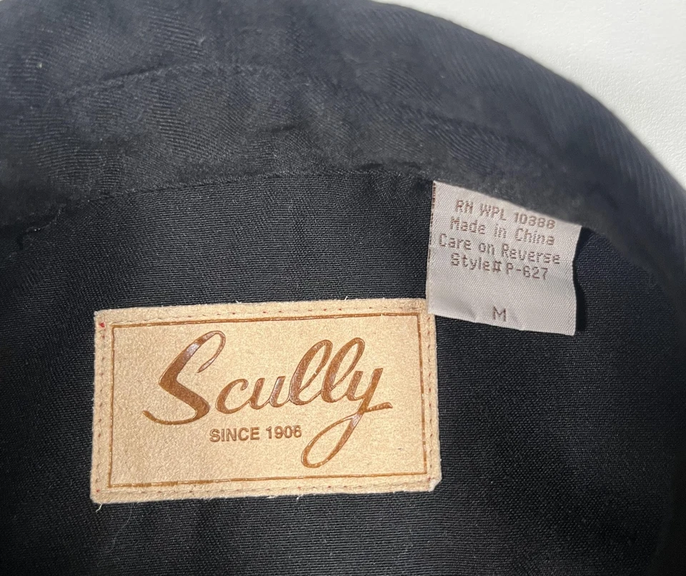 Camisa Scully Western Para Hombre Mediana Negra Notas Musicales Bordadas Botones a Presión Foto 3 de 4