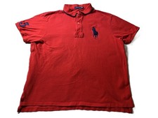 Polo Ralph Lauren - Men's 2XB Red Big Pony Logo Short Sleeve Polo Shirt Hole 