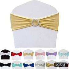 Spandex Chair Sashes 50PCS Champagne Maiangel with Buckle Slider R050
