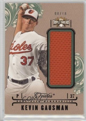 2014 Triple Threads Unity Single Jumbo Relics Emerald /18 Kevin Gausman n1u