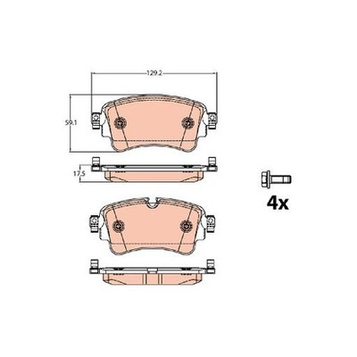 TRW Bremsbelagsatz 20919172 Bremsklötze hinten 8W0698451BJ 8W0698451F