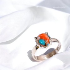 Sterling Silver Natural Oyster Turquoise Statement Anniversary New Ring Jewelry