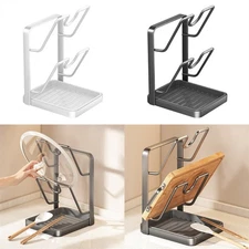 Pot Lid Holder and Spoon Rest for Kitchen Countertop Clutter Reduction