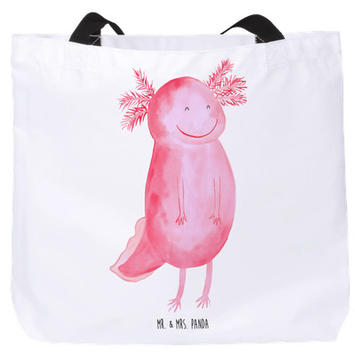 Shopper Axolotl Glücklich - Geschenk Beutel Einkaufstasche Motivation Lurch