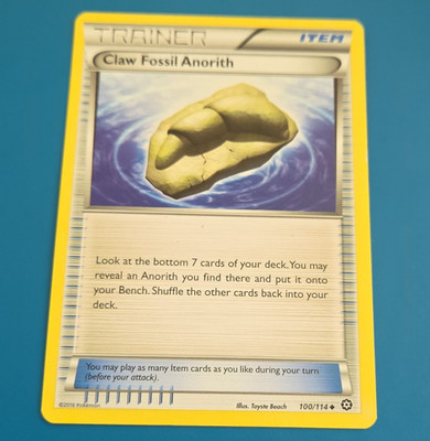 Claw Fossil Anorith 100/114 Steam Siege Uncommon Item ENG 2016