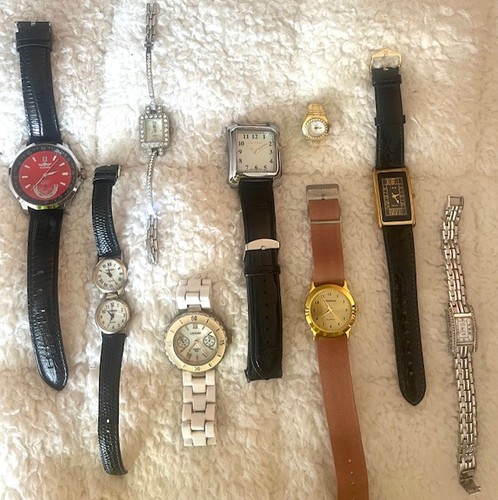 WristWatch collection, plus one ring. Needs batteries; one works with arm moves