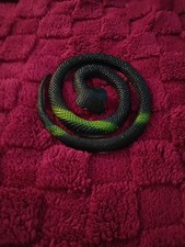 Large Rubber  Snake 19" Long Black Garden Viper Reptile  Toy Nature Pre-owned