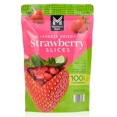 Member's Mark Freeze Dried Strawberry Slices 3 oz Snack & Topping