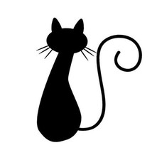 Cat Kitty Silhouette Vinyl Decal Window Sticker Car Wall Laptop Sitting, Die