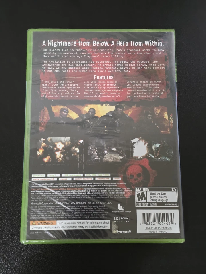 Gears of War (Microsoft Xbox 360, 2006) BRAND NEW SEALED - READ - Image 2 of 4
