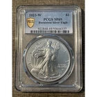 2023-W Burnished American Silver Eagle Dollar PCGS SP69 Gold Shield Blue Label $