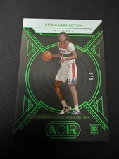 2024 PANINI NOIR BUB CARRINGTON GREEN RC /5 #152