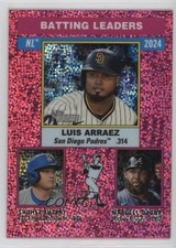 2025 Topps Heritage Chrome Pink Sparkle Refractor Luis Arraez Marcell Ozuna 08nc