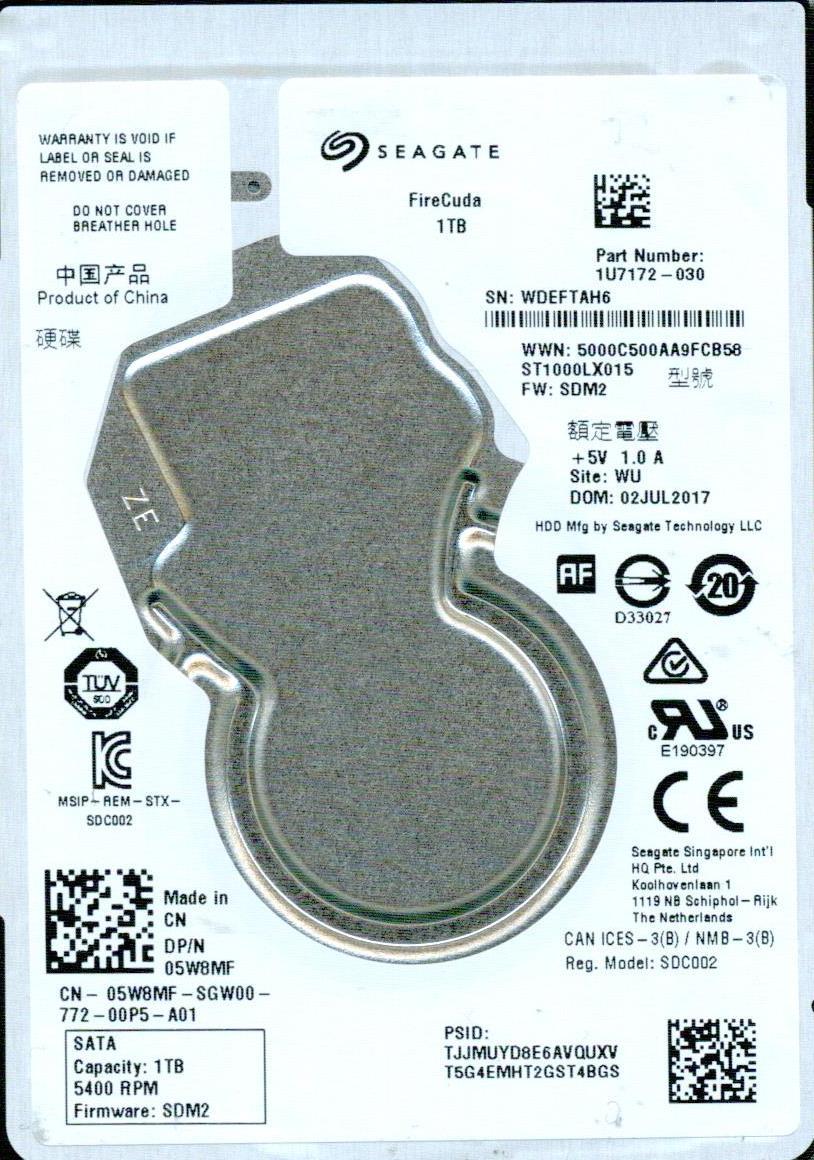 ST1000LX015, 1U7172-030, SDM2, WU, WDEF, SEAGATE SATA 1TB | eBay