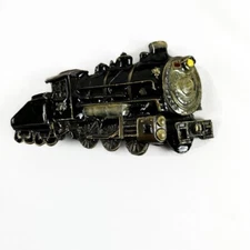 Vintage 1980 The Great American Chicago Buckle Co. Brass Train Belt Buckle