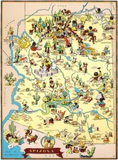 Arizona - 1935 - Pictorial Map Poster