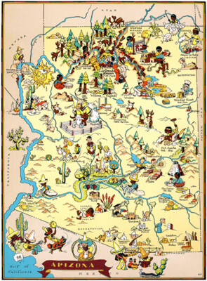 Arizona - 1935 - Pictorial Map Poster