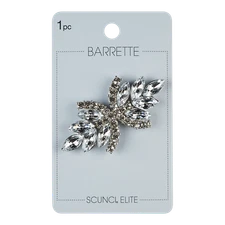 Scunci Elite Rhinestone Hair Elegant Barrette, Silver, 1-Piece