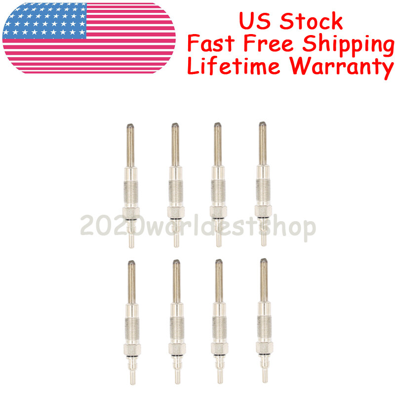 For 88 1988-1994 Ford 7.3L Diesel Set of 8 Glow Plugs F250 F350 E250 F2TZ12A342A