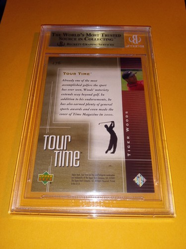 2001 Upper Deck Tour Time #176 Tiger Woods Rookie RC BGS 9,5 gemma nuovo di zecca - Foto 3 di 3