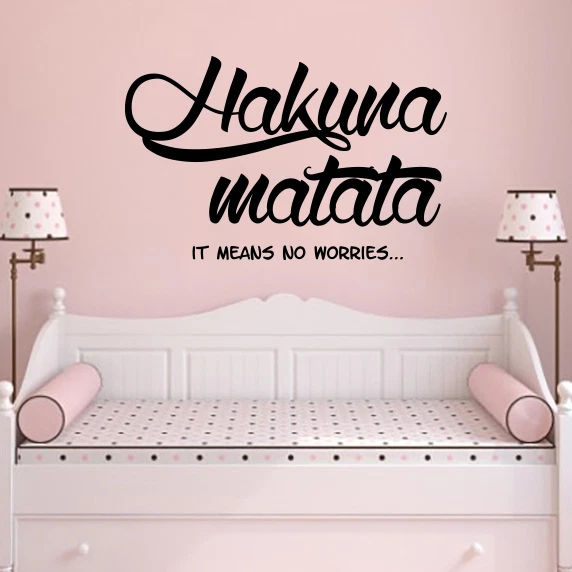 Wandtattoo Adesivo Murale Decorativo 'HAKUNA MATATA' - Frase In Vinile Tagliato - Per Soggiorno, Camera Da Letto, Cucina - Regalo Originale