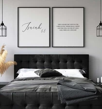 Isaiah 6:8, Bible Verse Quote, Set of 2 Poster Prints, Home Wall Art Décor