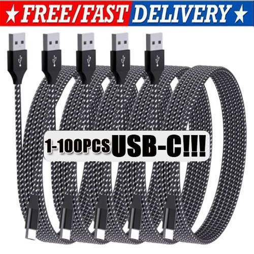 Lot USB-A to Type-C Fast Charging Data SYNC Charger Cable Cord 3/6FT LONG