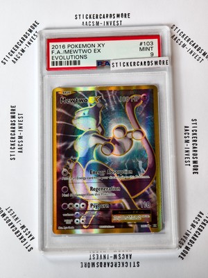 Mewtwo EX Full Art Holo 103/108 XY Evolutions Pokemon 2016 ENG PSA 9 Mint