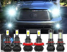 For Toyota Tundra 2007-2013 Combo 6x 6000K LED Headlight Hi/Lo + Fog Light Bulbs