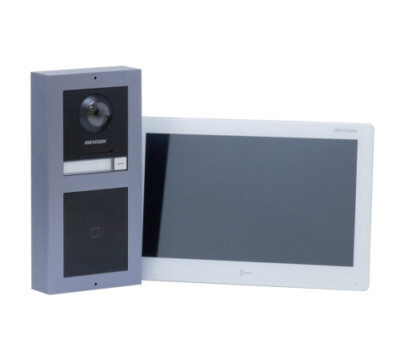 HikVision 1 Tasten IP Video Gegensprechanlage Kit HIK-IP-KIT-MON10 + 10'' Monitor + Schalter