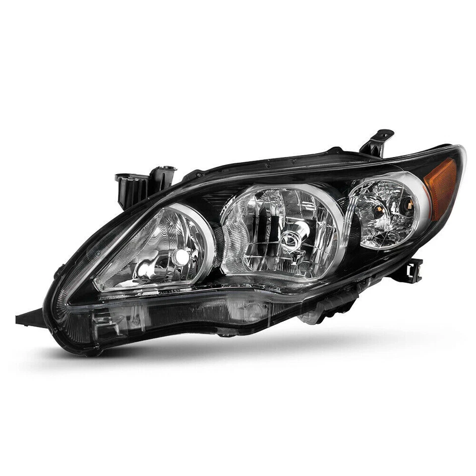 For 2011 2012 2013 Toyota Corolla Headlights Headlamp Pair Black Housing  LE XLE - Image 3 of 4