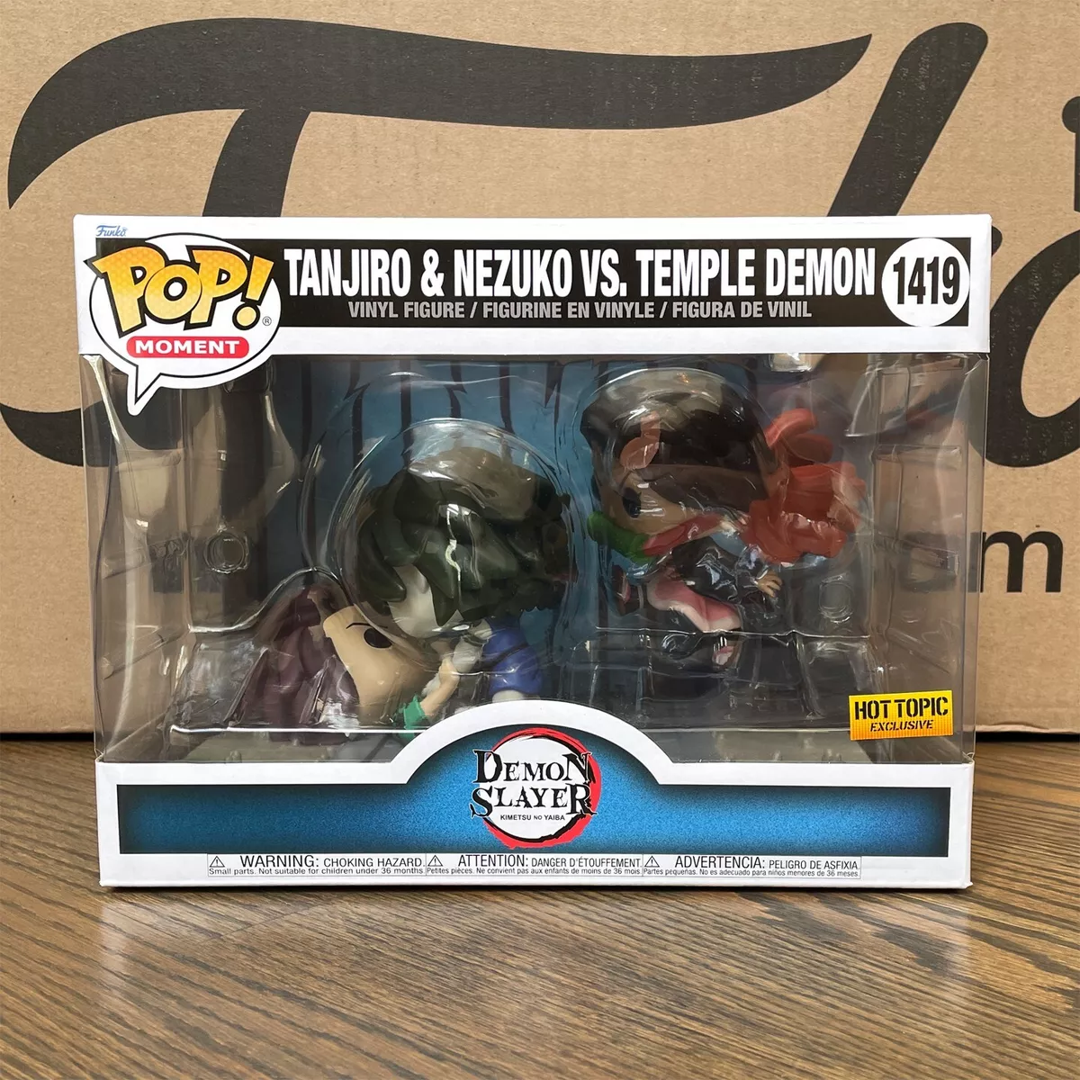 Funko Demon Slayer: Kimetsu No Yaiba Pop Moment Tanjiro & Nezuko Vs. Temple  Demon Vinyl Figure Hot Topic Exclusive