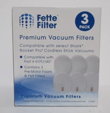 Fette Filter Vacuum Pre-Motor Filter Part #617FJ140 for Shark 3 Filters Per Box