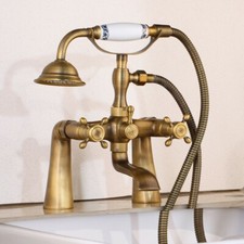 Bathtub Mixer Vintage Brass Bathroom Clawfoot Bath Tub Faucet Hand Shower Tap