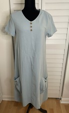 Emery Rose Unique Design Dress Women's Small Blue 100 % Cotton