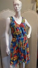 Multicolor Floral Print Wrap Dress Sz M