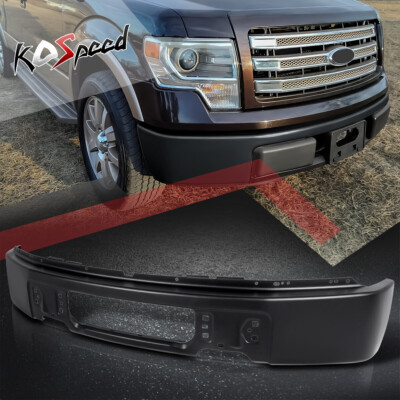 Black Front Bumper Face Bar For Ram 1500 2013-2024 – No Fog Light/Sensor Holes – Steel