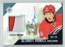 14-15 UD Upper Deck Ultimate Rookies Auto Patch Patrick Brown /25