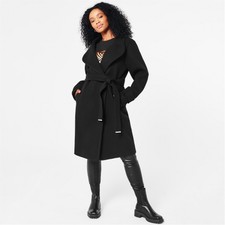 Biba Womens Billie Belted Coat Overcoats High Neck