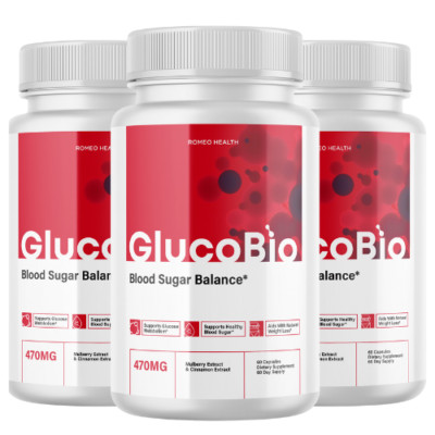 (3 Bottles) GlucoBio - Blood Suggar Balance Dietary Supplement 60 Tablets