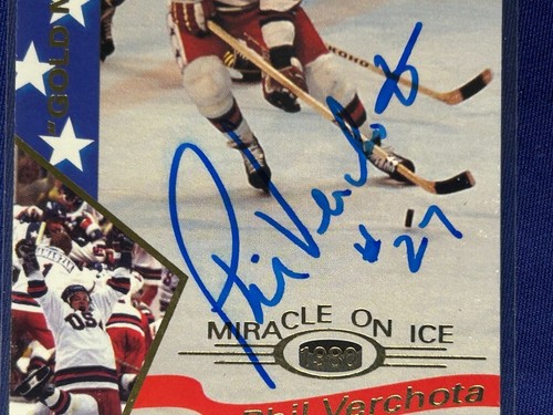 #38 Phil Verchota signiert 1995 Signature Rookies Miracle on Ice 1980 Goldmedaille - Bild 6 von 11