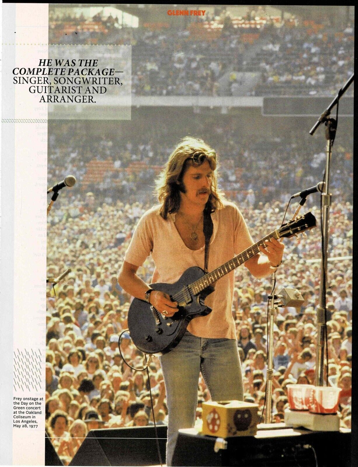 Glenn Frey of The Eagles in L.A. 1977 - Music Print Ad Photo - 2016