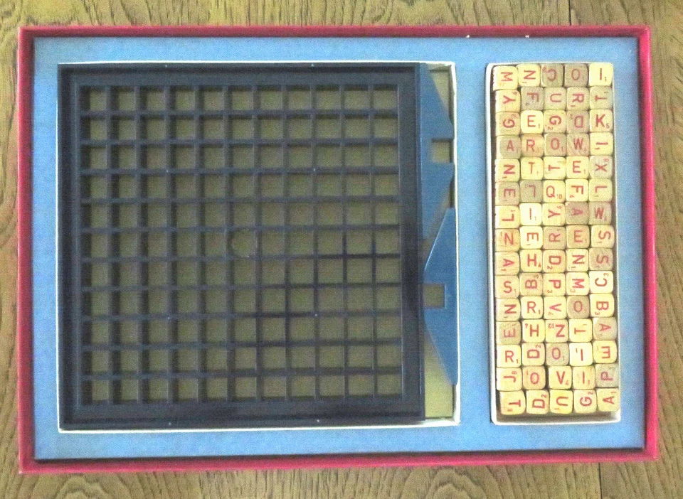 RSVP 3D Scrabble Game, 59 Yr Old 1966, 75 Wood Cube Letters, Complete, Selchow - Image 3 of 4