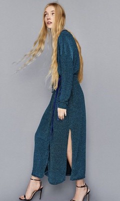 zara blue wrap dress